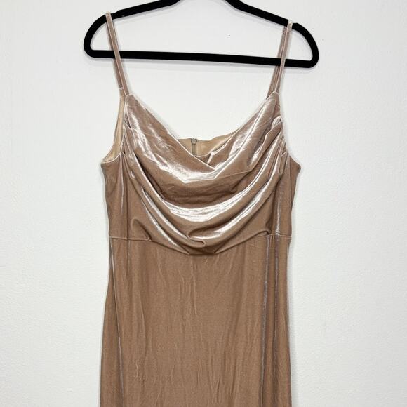 Revelry Size 18 Skye Velvet Slip Dress Champagne Maxi Formal Prom Bridesmaid - Picture 3 of 11